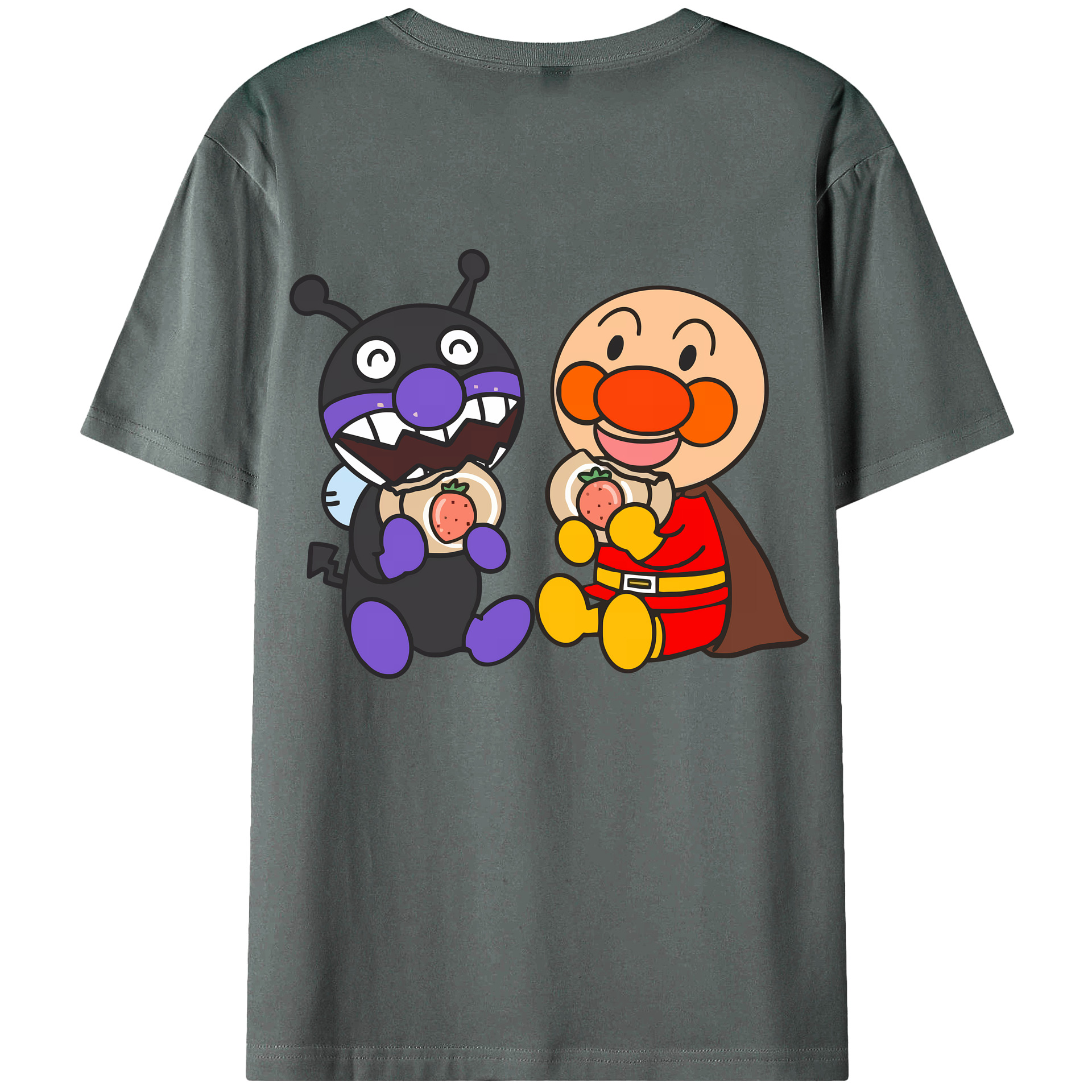 （画像用） アンパンマン Anpanman 綿100％ メンズ半袖Tシャツ（バックプリント） 通気性